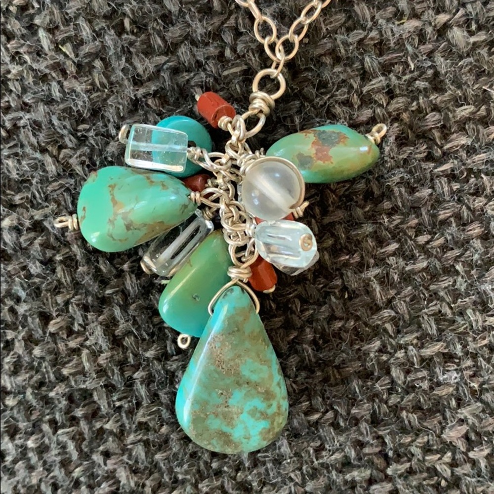 Semi-Precious Handmade Boho Turquoise Necklace